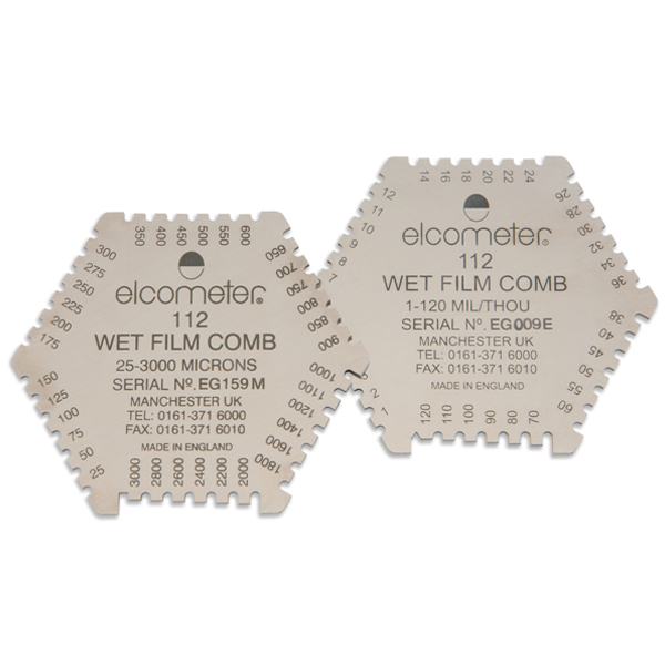 Elcometer 112 & 3236 Hexagonal Wet Film Combs